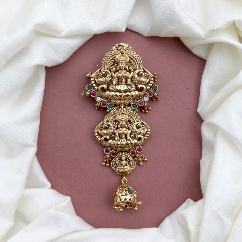 Premium Antique Gold Nagas Kemp Junior Bridal Choti